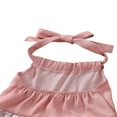 thumbnail image 3 of 2022 2Pcs Little Girls Outfit  Sweet Style Lace Splicing Sleeveless Hanging Neck Tops + Solid Color Long Bell-bottomed Pants Set, 3 of 7