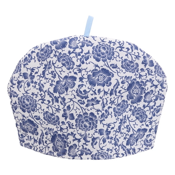 Uxcell Cotton Tea Cozy, Vintage Floral Teapot Cover, 13x10" Insulated Handmade Tea Cozy Covers for Teapot Keeps Warm Dust Multi-Color for Tea Sets Home Kitchen Decor, Blue White Flowers