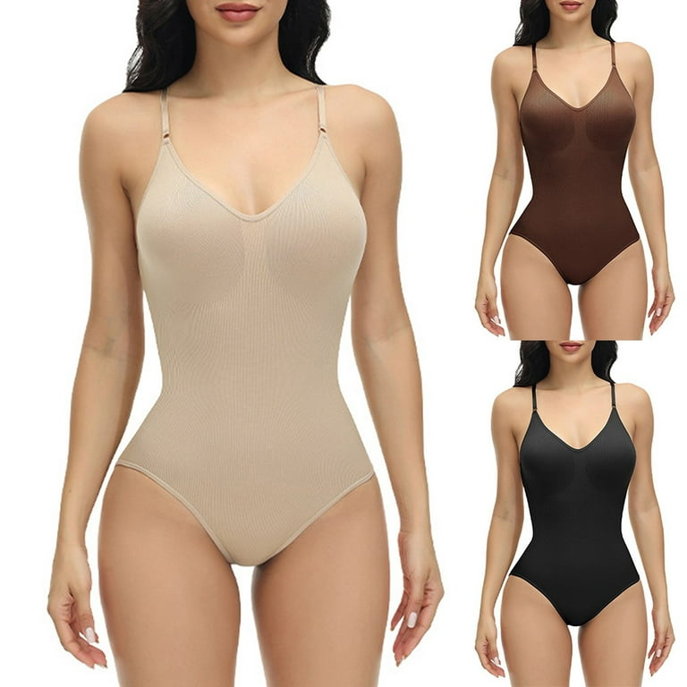 ALSLIAO Womens Bodysuit Tummy Control Shapewear Seamless Sculpting Thong  Body Shaper Skin M 