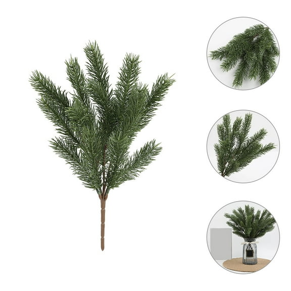 Artificial Pine Branches for Decoration Made of PU Material 3 Pcs Green Needle Branches for