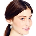 thumbnail image 6 of Round Hammered Textured Disc Sterling Silver Dangle Earrings, 6 of 6