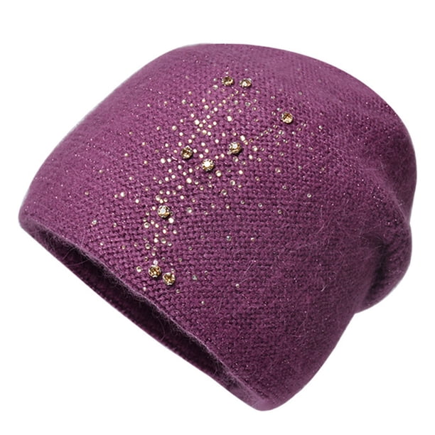 sweethay Gorro de invierno para mujer, gorro de cristal para clima frío y cálido, gorro transpirable térmico decorativo, ropa informal para la cabeza, Accesorios de disfraces Rojo sweethay AP013158-02