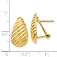thumbnail image 4 of 14k Polished Diagonal Teardrop Omega Back Post Earrings, 4 of 4