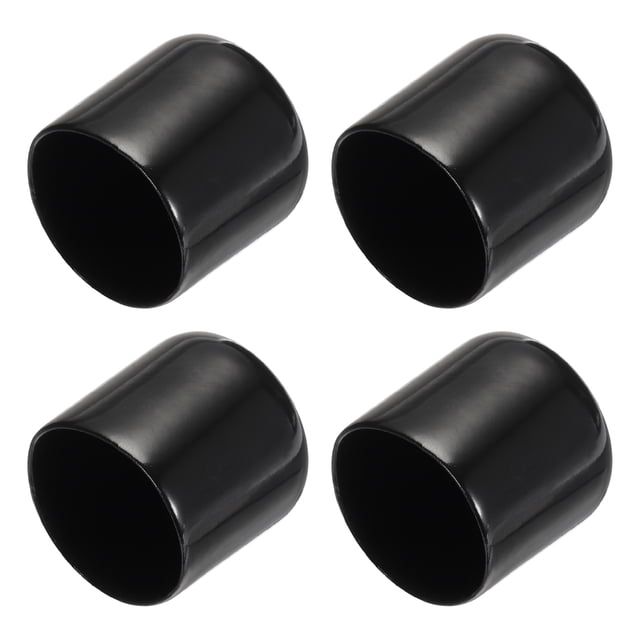 Tapones de goma de vinilo Uxcell de 32MM, paquete de 4 tapas redondas para tornillos de cubiertas para pernos de metal, negro