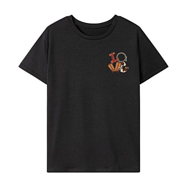 Camiseta para mujer con cuello redondo y cuello redondo, camiseta básica para viajes, vacaciones, oficina S