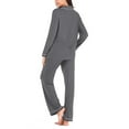 thumbnail image 4 of Sngxgn Women's Button Front Ribbed Knit Tank Top and Shorts Pajama Set Sleepwear Lounge Sets(Grey,M), 4 of 4