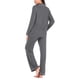 thumbnail image 3 of Pijamas de Satén Gibobby para Mujer Manga Larga Algodón Gris M, 3 of 4
