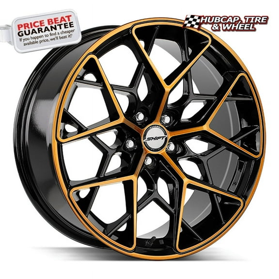 Shift Piston 20X8.5 Black Machined Bronze Custom Wheel- 5X114.3 Bolt Pattern, 35mm Offset