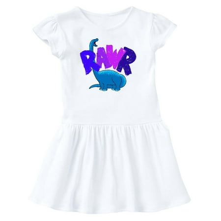 

Inktastic Lil Blue Bronto Rawr!! Gift Toddler Girl Dress