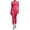 Hot Pink, variant on Uobin Womens Workout Sets 2 Piece Seamless Yoga Jacket Slim Fit Outfits Long Sleeve Zipper with Thumb Holes High Waist Leggings Lifting Gym