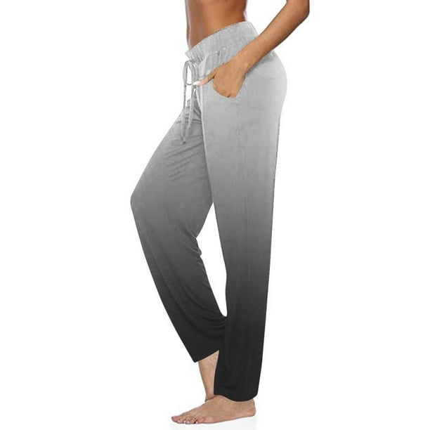 sky print gradient loose pants