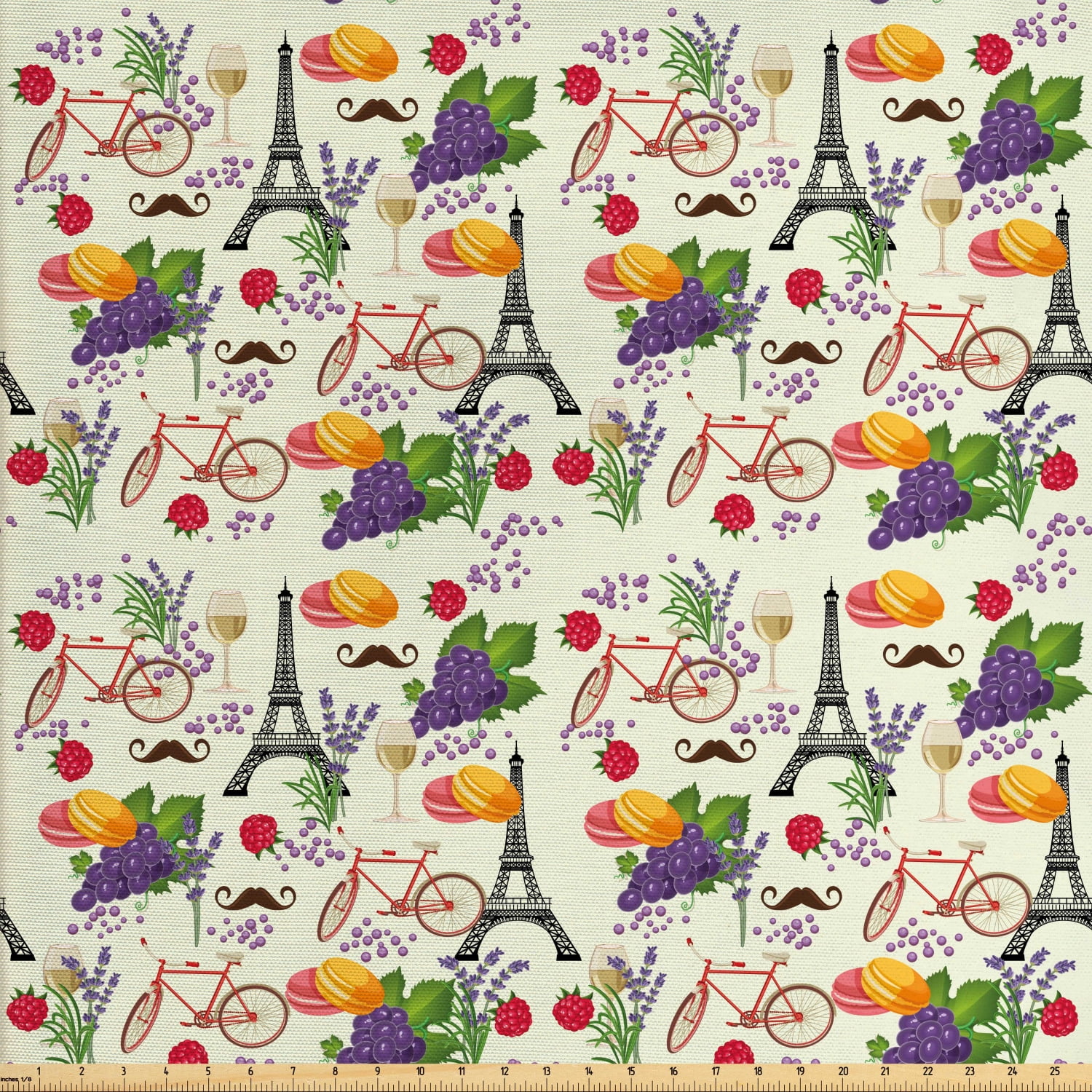 European Fabric by The Yard, French Themed Paris Must Have Macarons
