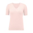 thumbnail image 4 of WTOBBY Women's Sweater T-Shirt Short Sleeve Knitted Pullover V-Neck Lightweight Casual Solid Color Top Elegant for Spring and Summer Comfort Breathable Fabric Everyday Style,Pink S, 4 of 5