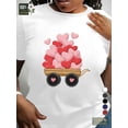 thumbnail image 1 of Women's Valentine's Day T-Shirt - Comfort Fit, Cotton, Casual Round Neck with Geometric Heart Design Tee For Adult, Men, Women, Teen, Teenager, Adolescent, Youth, 1 of 5