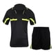 thumbnail image 2 of Conjunto de camiseta de fútbol de árbitro profesional, uniforme de fútbol para adultos, camisa de juez con cuello vuelto, pantalones cortos con bolsillos, traje de árbitro, 2 of 5