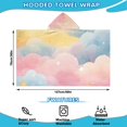 thumbnail image 2 of Pastel Cloud Starry Sky Hooded Bath Towel，50"x30" for Ages 3 To 12 Kids, Quick Dry Lightweight Soft Microfiber Hood Beach Towel Cover Up for Kids, 2 of 7