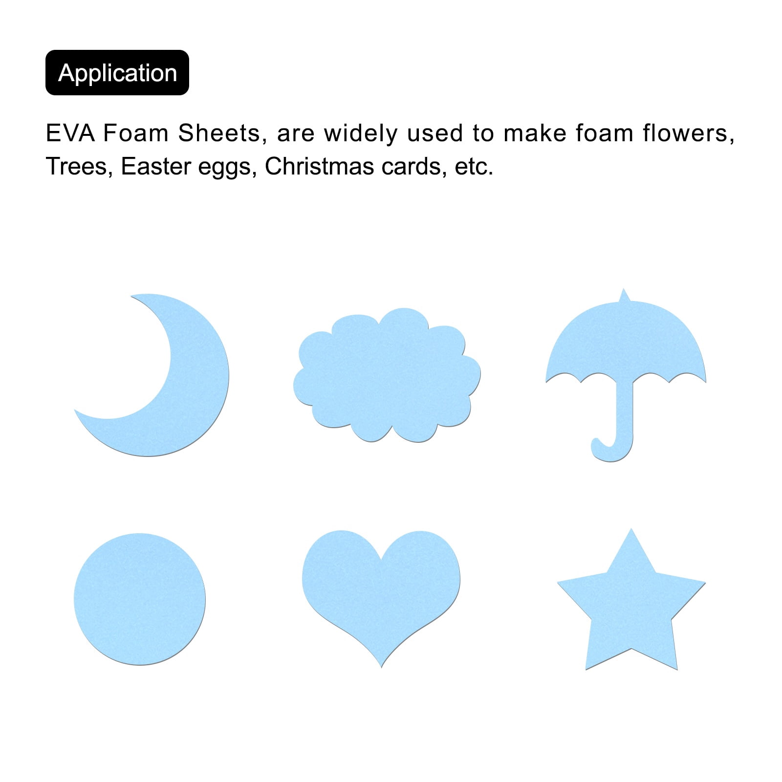 Uxcell EVA Foam Sheets Light Blue 19.7 Inch x 19.7 Inch 2mm Thick Crafts Foam Sheets for Costumes, Arts and Crafts Projects Pack of 5