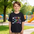 thumbnail image 6 of Shadoumai 3t Shirts Toddler Girls Floral Pattern Round Neck Shirt Short Sleeve T Shirts Thin and Light Preppy Tops Clothes for Children, 6 of 7