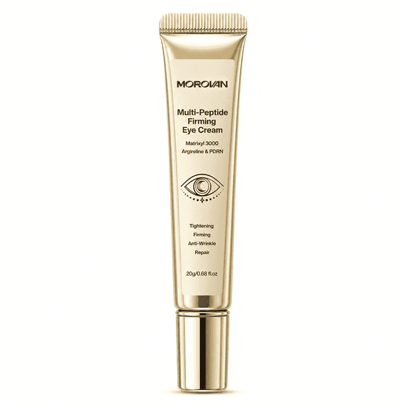 Morovan Multi-Peptide Eye Cream with Hyaluronic Acid, Smoothing & Anti-Aging Skincare,0.68 fl.oz