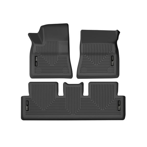 Husky Liners 95091 Weatherbeater Floor Mats Fit 2017-2024 Tesla Model 3 Front/2nd Row Liners 3pc Black