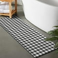 thumbnail image 2 of Black White Gingham Checkered Pattern Bathroom Rugs Mat,Non Slip Microfiber Bathroom Rug,Rubber Backing,Soft Bathroom Mats for Bathroom Floor,Tub and Shower,47x17in(120x43cm), 2 of 5