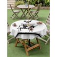 thumbnail image 5 of Outdoor Tablecloth with Umbrella Hole Zipper Vintage Animals Round Tablecloth 54" Waterproof Outside Table Cloth Pig Rooster Cow Retro Art Patio Table Cover Tablecloths for Picnic Party, 5 of 8
