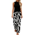 thumbnail image 6 of ZToonmas Women's 2 Piece Outfits Sleeveless Top and Loose Wide Leg Pants Set Casual High Waist Palazzo Pants Suit, 6 of 7