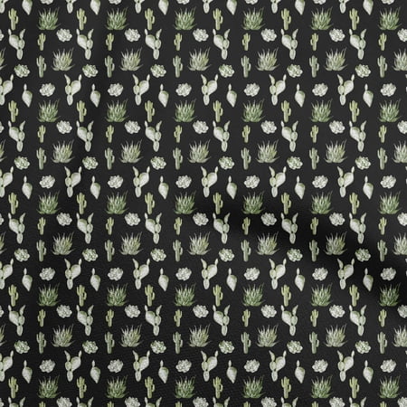 oneOone Viscose Chiffon Black Fabric Cactus Diy Clothing Quilting Fabric Print Fabric By Yard 42 Inch Wide