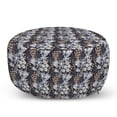 thumbnail image 1 of Vintage Floral Pouf Cover with Zipper, Botanical Theme Different Kind Natural Beauty Hand Drawn Like Pattern, Soft Decorative Fabric Unstuffed Case, 30" W X 17.3" L, Multicolor, by Ambesonne, 1 of 5