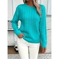 thumbnail image 6 of Classic Cable Knit Sweater Women'S Casual Soft Comfortable Turtleneck Pullover Fashion Versatile Winter Top, 6 of 13