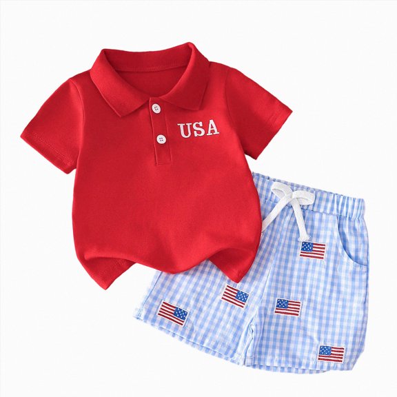 Boys' 2 Piece Summer Outfit 6-12 Months 12-24 Months 2t 3t 4t 5t 6t 7t Children Cool Graphic Short Sleeve Tee & Shorts Set,Graphic Summer Outfit Boys(Red,2-3 Years)
