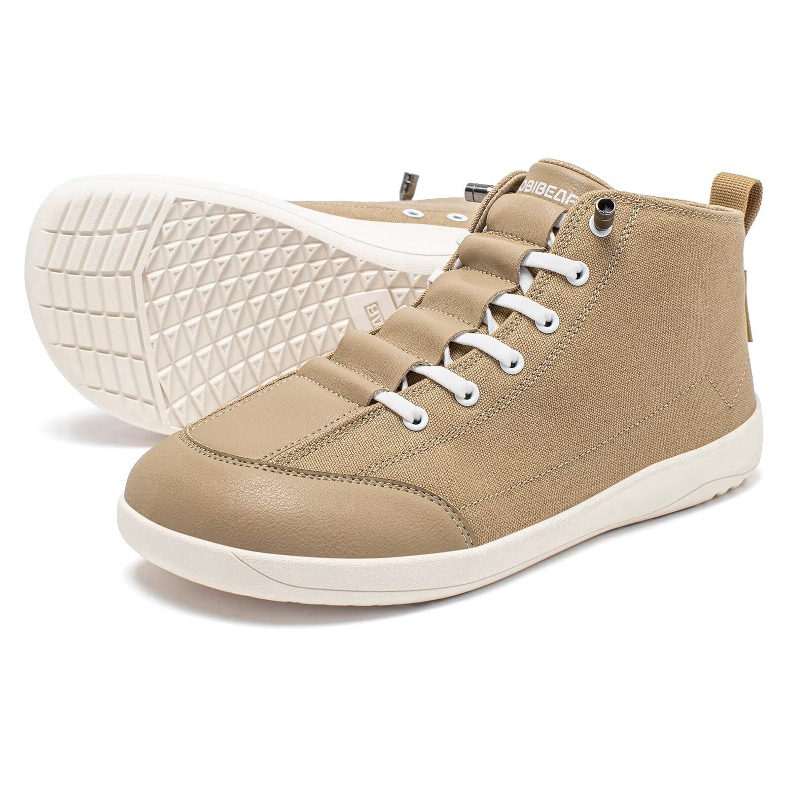 HOBIBEAR Women's Canvas Barefoot Boots: Zero-Drop, Wide-Width, Mid-Top Breathable Walking Footwear