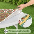 thumbnail image 5 of 44in Round Tablecloth with Elastic Edge, Waterproof Fitted Table Cover for 36-44" Tables, Floral Theme Polyester Reusable Table Cloths Wipe Clean for Picnic, Dining, Outdoor Use and Party Decor, 5 of 7