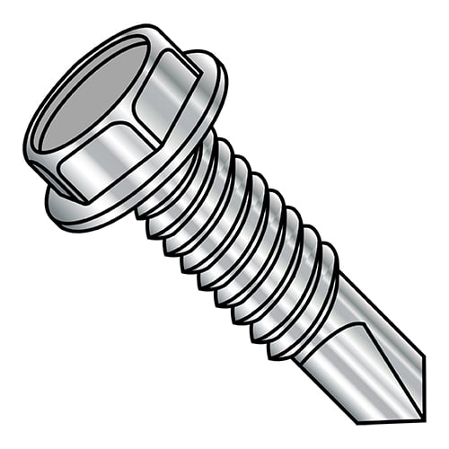 12-24X3/4 Unslotted Hex washer Self Drilling Screw Full Thread 18-8 Stainless Steel (Pack Qty 1,000) BC-1212KWMS188