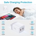 thumbnail image 3 of USB C Block,FiveBox 25W PD Type C Charger Block Dual USB C Wall Charger Adapter USB C Brick Type C Fast Charging Block,White, 3 of 7