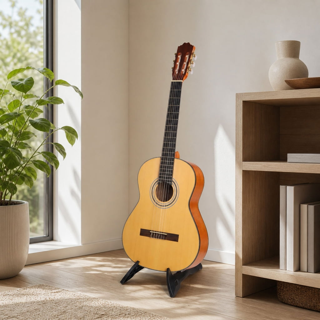 Miiottaa Sturdy Plastic Guitar Violin Pipa Stand Adjustable Space Saving Storage Solution