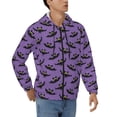 thumbnail image 4 of Zip Up Hoodies for Men - Flying bats gothic style purple Long Sleeve Comfrt Men'S Fashion Hoodies & Sweatshirts, Jackets for Men Hoodies Pullover Clothing Clothes with Pouch, 4 of 5