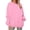 Pink, variant on UJNDER Women's Letter Print Crewneck Sweatshirt Long Sleeve with Pocket Pullover for Skateboard Street Style Comfort Black L