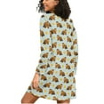 thumbnail image 2 of joogoo Groundhog Dog Stars Women's Long Sleeve Nightgown Sleepwear L, 2 of 8