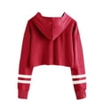 thumbnail image 2 of Sherrylily Kids Crop Tops Girls Striped Long Sleeve Hoodies Pullover Sweatshirts, 2 of 3