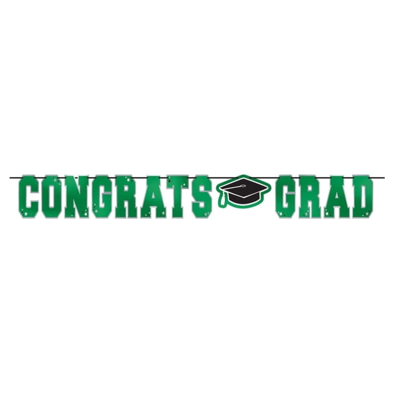 School Colors Large Foil Letter Banner - Green