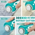 thumbnail image 4 of Ergonomic 45mm Rotary Cutter Set With Extra Blades And Steel Ruler Ideal For Sewing Patchworking And Crafts In Stylish Turquoise, 4 of 7