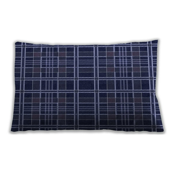 Ahgly Company Patterned Outdoor Rectangular Slate Blue Lumbar Throw Pillow, 13 inch by 19 inch