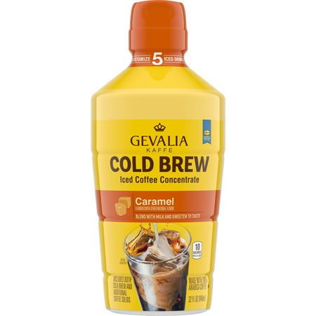 Gevalia Caramel Cold Brew Iced Coffee Concentrate, Caffeinated, 32 fl oz (Best Fast Food Iced Coffee)