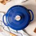 thumbnail image 2 of Lodge 4.5 Quart Enameled Cast Iron Dutch Oven with Lid – Dual Handles – Oven Safe up to 500° F or on Stovetop - Use to Marinate, Cook, Bake, Refrigerate and Serve – Indigo, 2 of 3