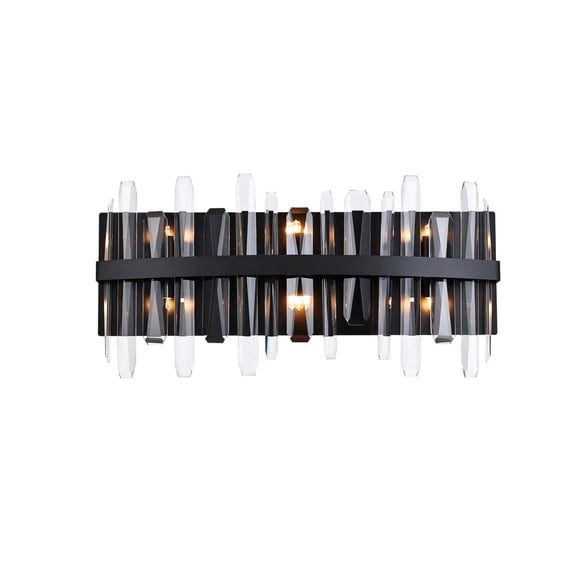 Serena 24 inch crystal bath sconce in black