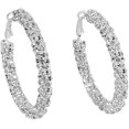 thumbnail image 1 of Pendientes de aro grandes para mujeres y niñas, aros envueltos en diamantes de imitación bohemios, pendientes colgantes, ligeros, cómodos, brillantes, para bodas, Navidad, cumpleaños, joyería, regalos, 1 of 4