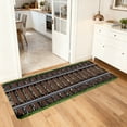 thumbnail image 5 of Alfombra de pasillo con diseño de vías de tren | Antideslizante y absorbente para cocina y entrada | 50 x 150 cm, poliéster multicolor, para uso en interiores, 5 of 5