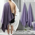 thumbnail image 2 of Green Essen 8 Piece Bath Towel Set Bath Sheet 600 GSM Oversized Thick Bath Shower Towels 35"x 70"-Soft Cozy-Absorbent-Quick Dry-Multi-Purpose -Assorted-Hotel Large Microfiber Towels Dark Purple, 2 of 8