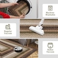 thumbnail image 7 of Garvee 2'x6' Farmhouse Bordered Runner Rug Braid Printed Carpet, Washable Soft Non Slip Rug for Hallway Bedroom Entryway, Brown and Green, 7 of 7